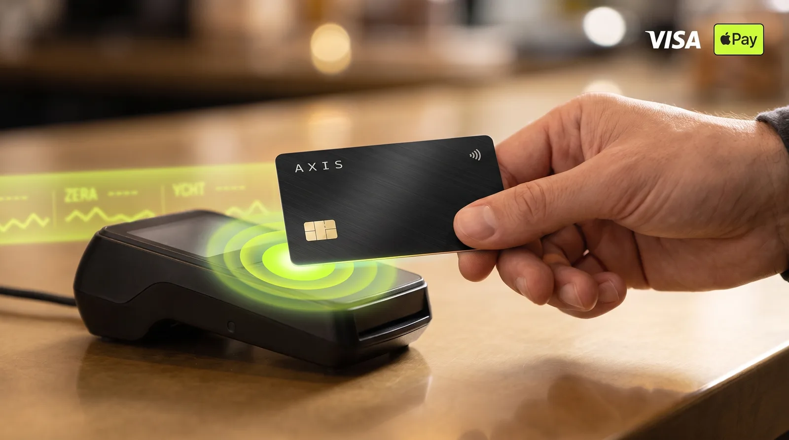 A real card, tapped on a real terminal.
