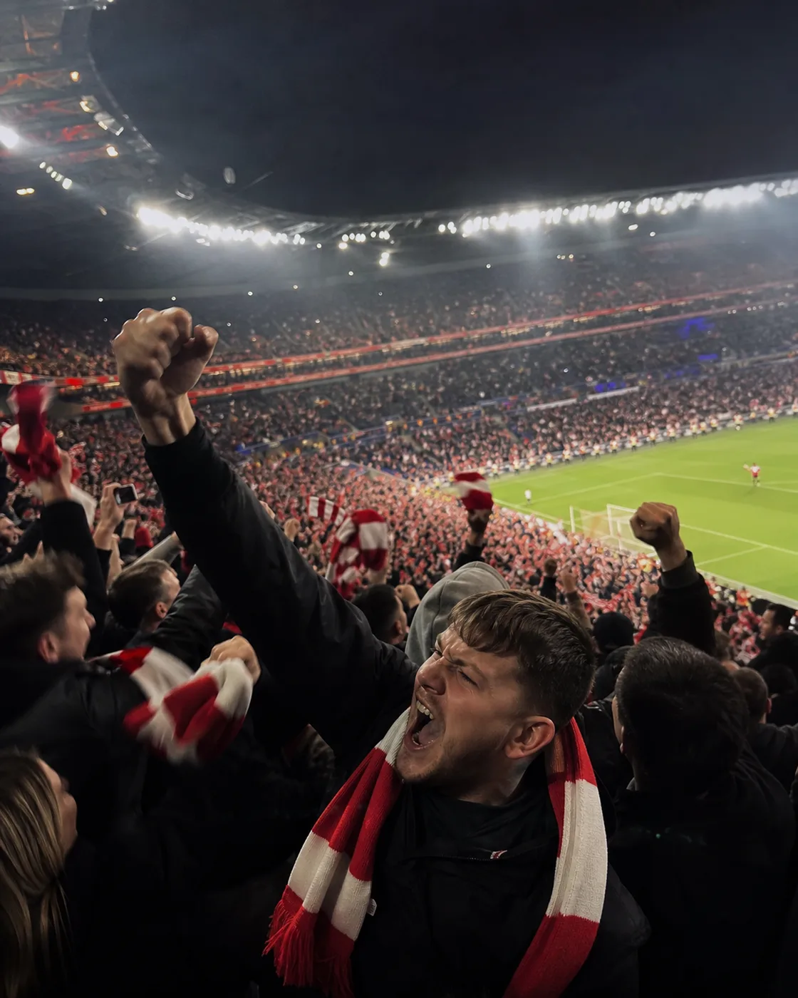 Supporters in the stand on a matchday