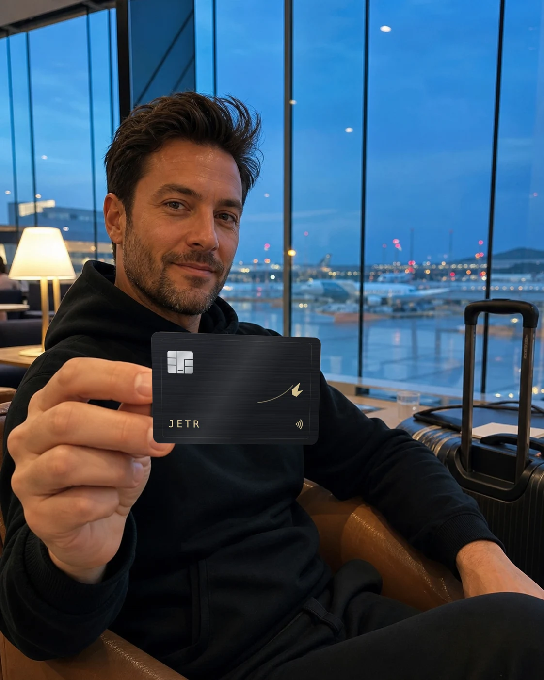 The JETR card at an airport gate