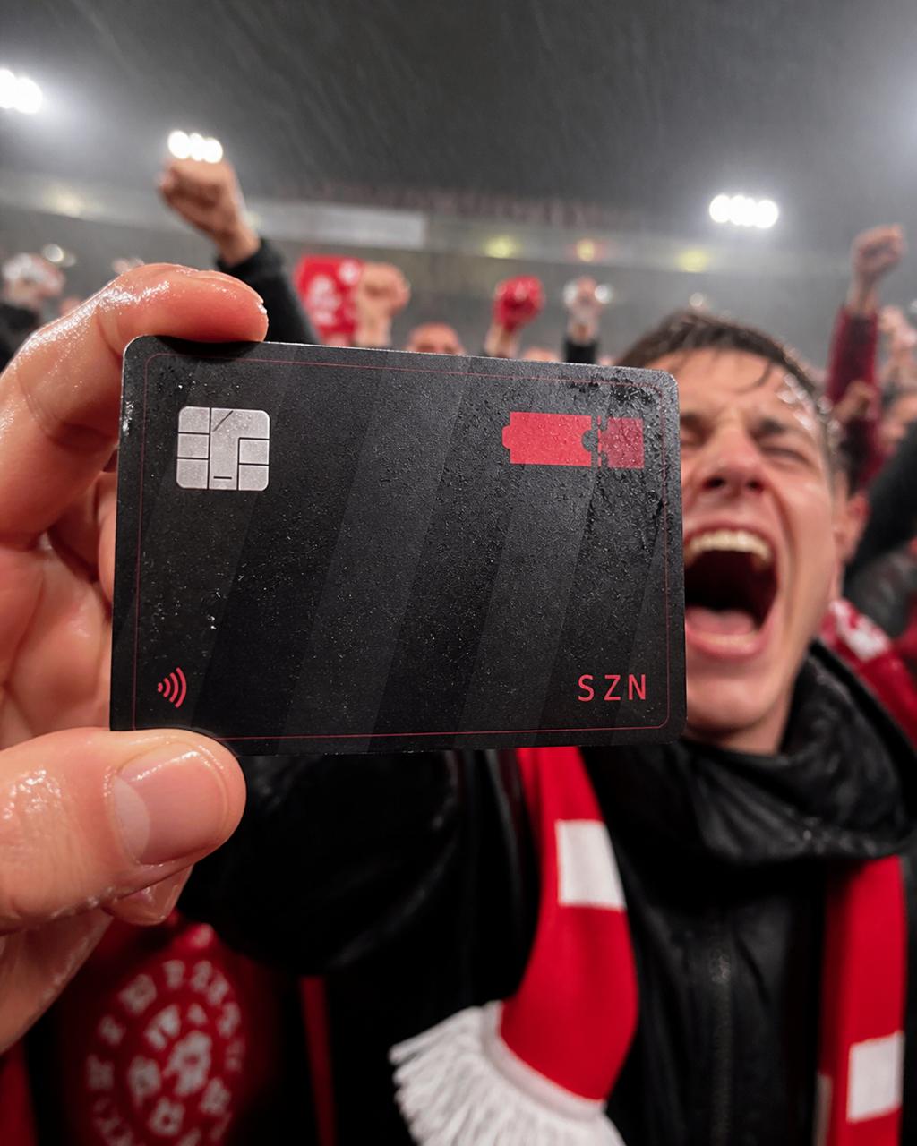A supporter in the ground on matchday